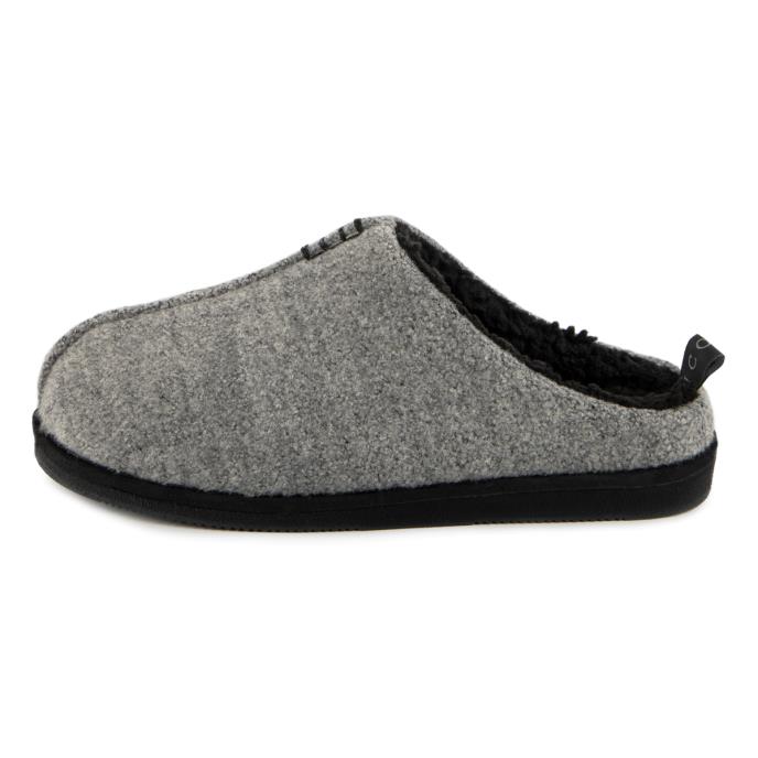 Isotoner® Mens Icons Felted Centre Seam Mule With Warm Lining Grey Extra Image 3